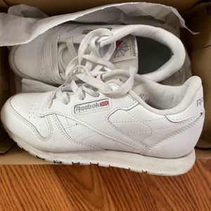Youth white Reebok classics